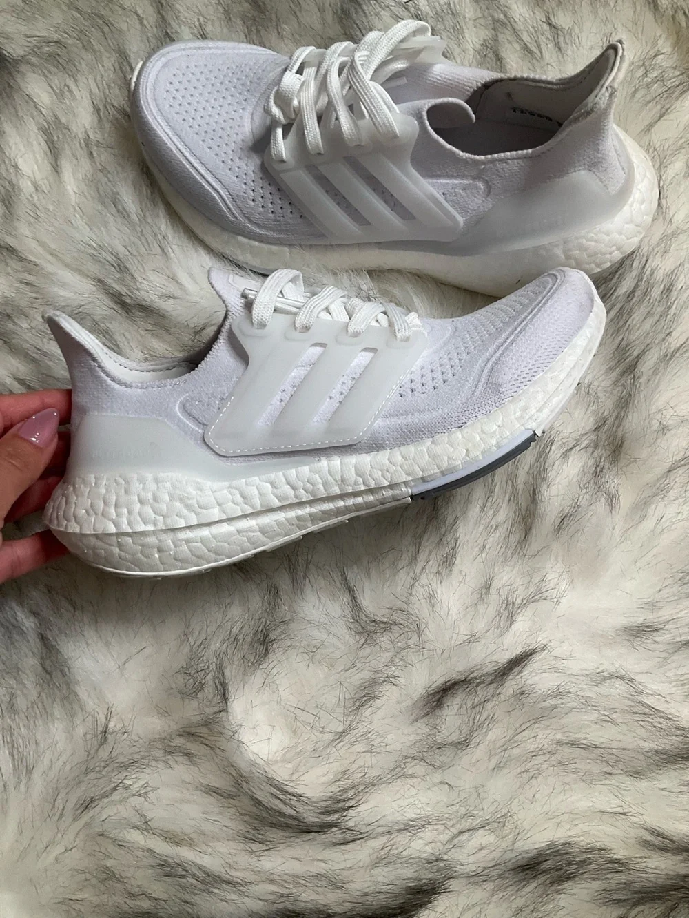 Adidas Ultraboost 21 Running Shoes Triple White Size 4 Youth